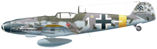 Messerschmitt Bf 109G-6 'White 1' flown by Hauptmann Erich Hartmann, Staffelkapitan 4./JG 52, November 1944.