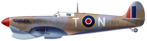 Spirfire Mk VB EP829 T-N flown by Sqn Ldr Joseph Lynch, OC No 249 Sqn, April 1943